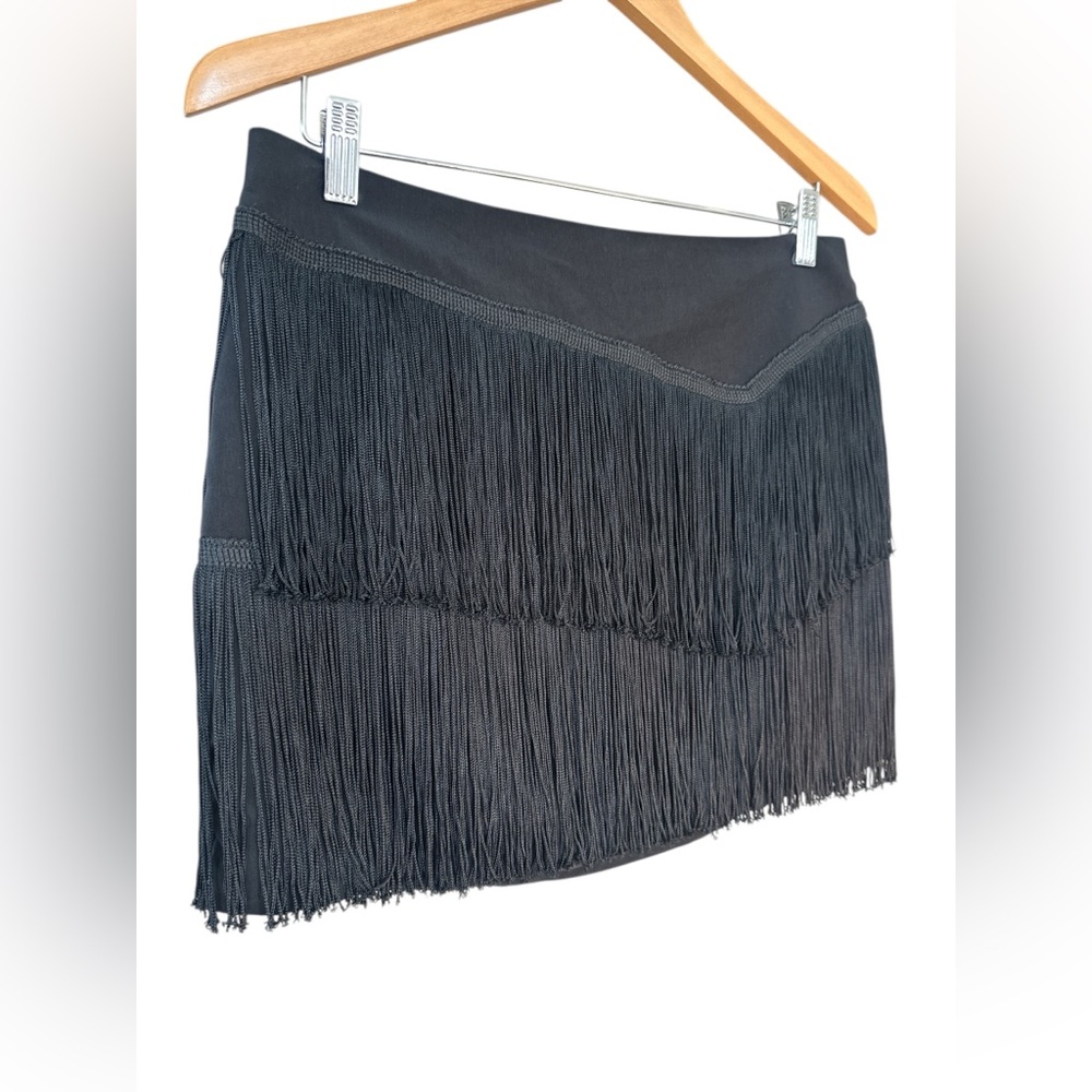 Vintage Nanette Lepore black fringe mini skirt - Picture 7 of 10